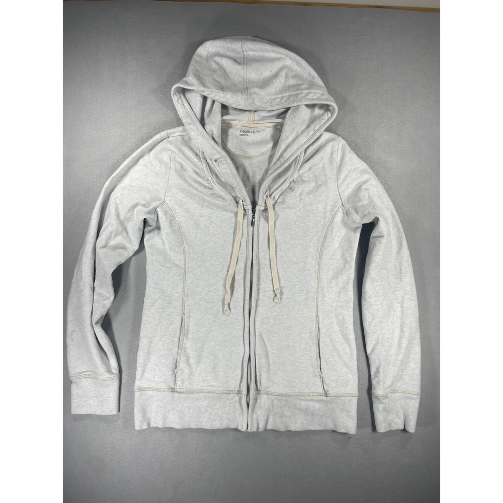 GapBody Womens Full Zip Hoodie Heather Gray French Terry Sweatshirt Size S